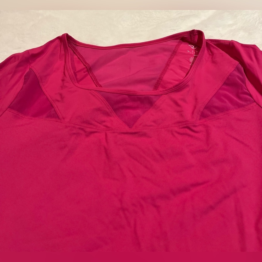 Livi Active 14/16 pink exercise tshirt with mesh barbiecore mean girls valentine - Picture 6 of 6